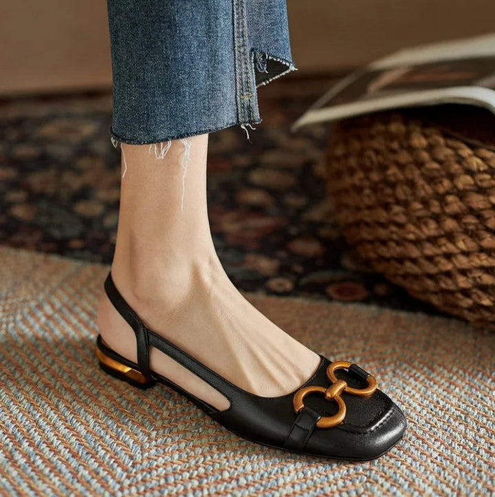 Grace Chic women's ergonomic slingback flats, providing elegant comfort & supportive daily wear.