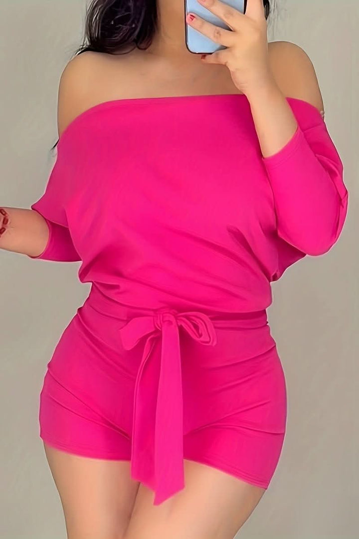 Chic women's batwing jumpsuit shorts. Effortless, comfortable, perfect for casual summer wear & resort.