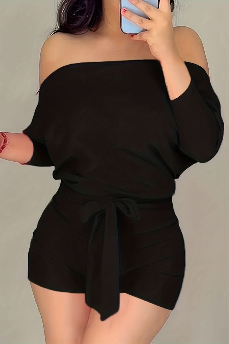 Comfortable women's batwing playsuit shorts. Easy-to-wear for casual summer days & chic resort style.