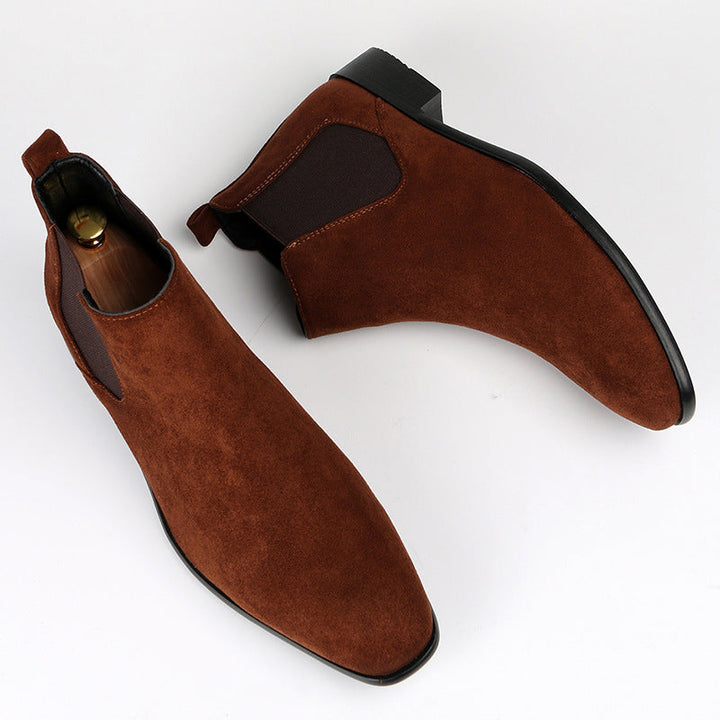 Chic women's Chelsea boots, block heel, slip-on design. Perfect for office & casual versatile everyday style.