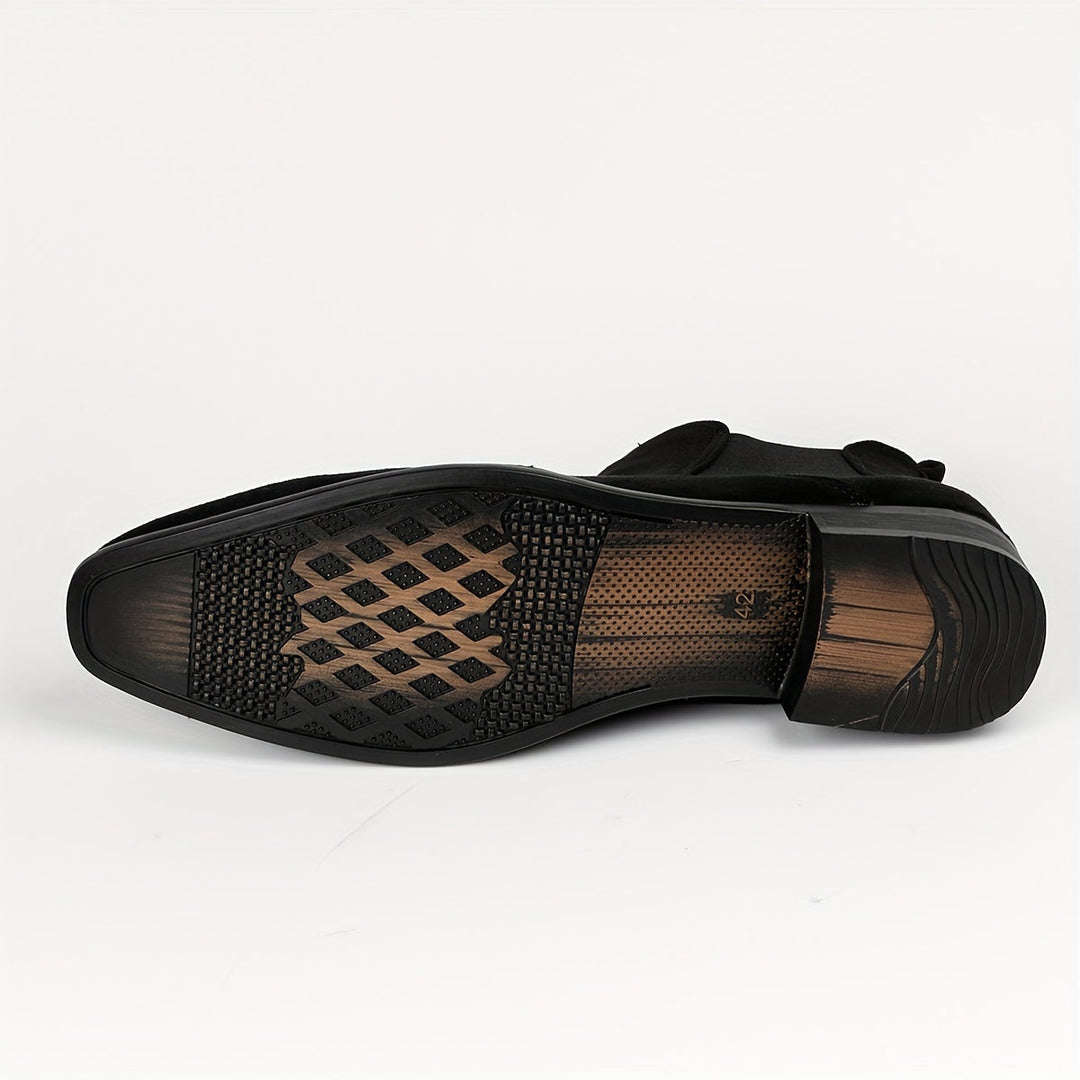Comfortable women's slip-on Chelsea boots, block heel. Essential versatile footwear for everyday & fall fashion.