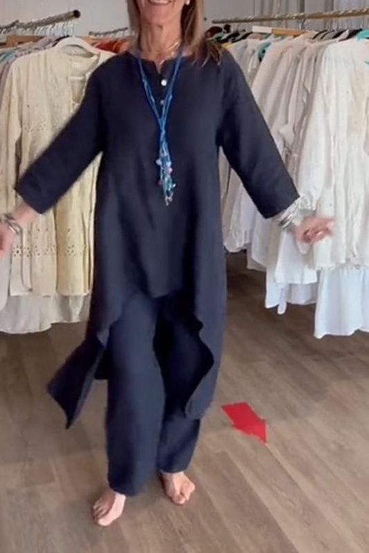 Women's fashion chic coordinated set, a versatile matching outfit for elegant casual wear.