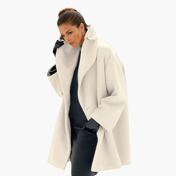 Stylish women's apparel: a chic long-sleeve jacket with a wide collar, perfect for versatile layering.