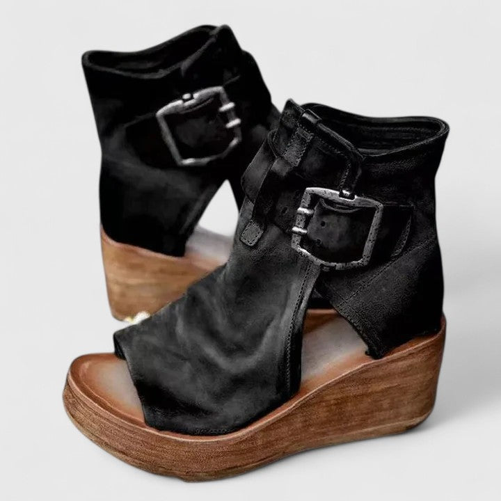 Comfortable black women's orthopedic boots, ideal for casual wear. Offers arch support & slip-resistant sole.