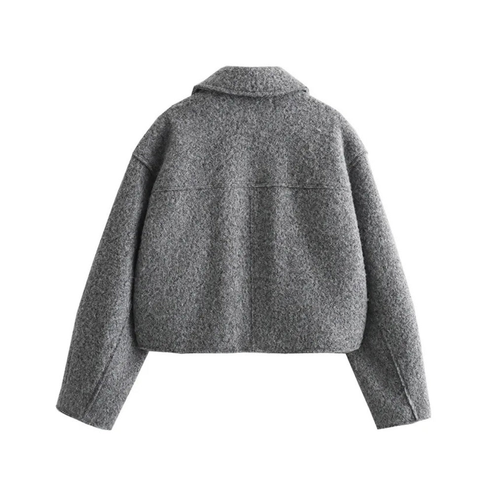 everyday outerwear: a comfortable women's wool-blend bomber jacket with a relaxed silhouette