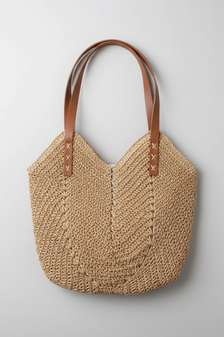 Chic women's woven shoulder bag with textured beige finish, perfect fashion accessory for daily use.