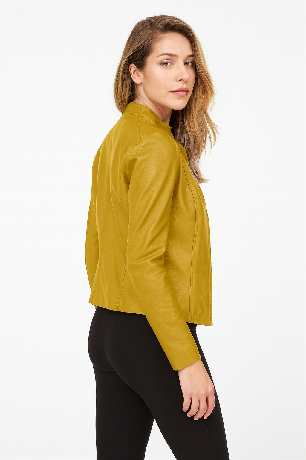 Elegant women's zip jacket for a modern look. Versatile and stylish for both casual and evening outerwear.