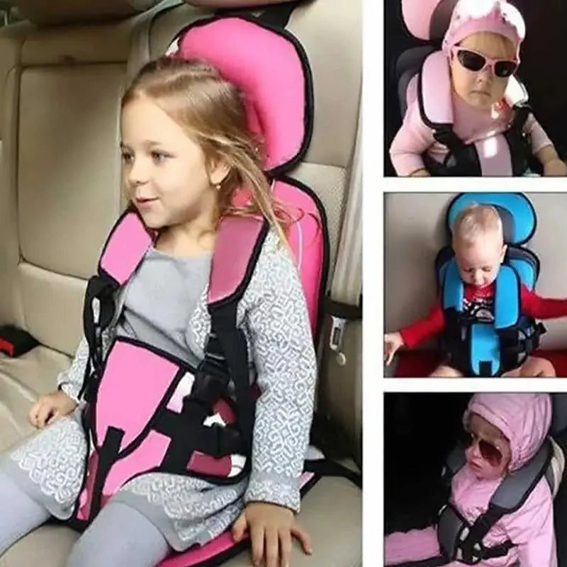 Secure child's car seat, featuring a five-point harness and adjustable headrest for growth.