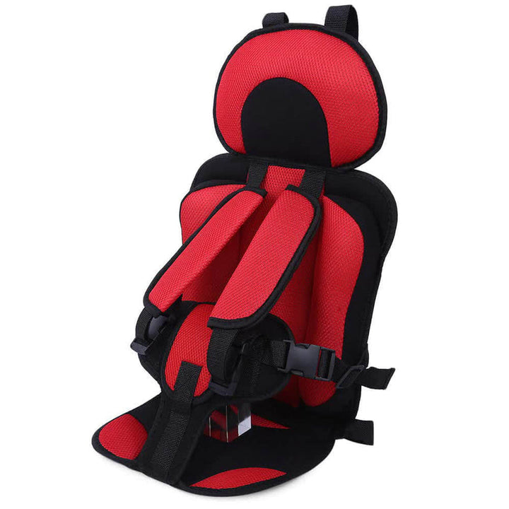 Children's safety booster car seat with 5-point harness for secure car travel. Washable cover for toddler protection.