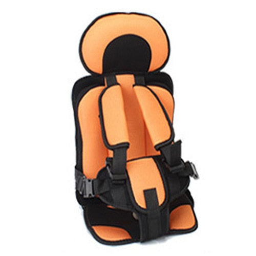 Comfortable kids safety booster seat with soft, washable cover & adjustable 5-point harness for car travel.
