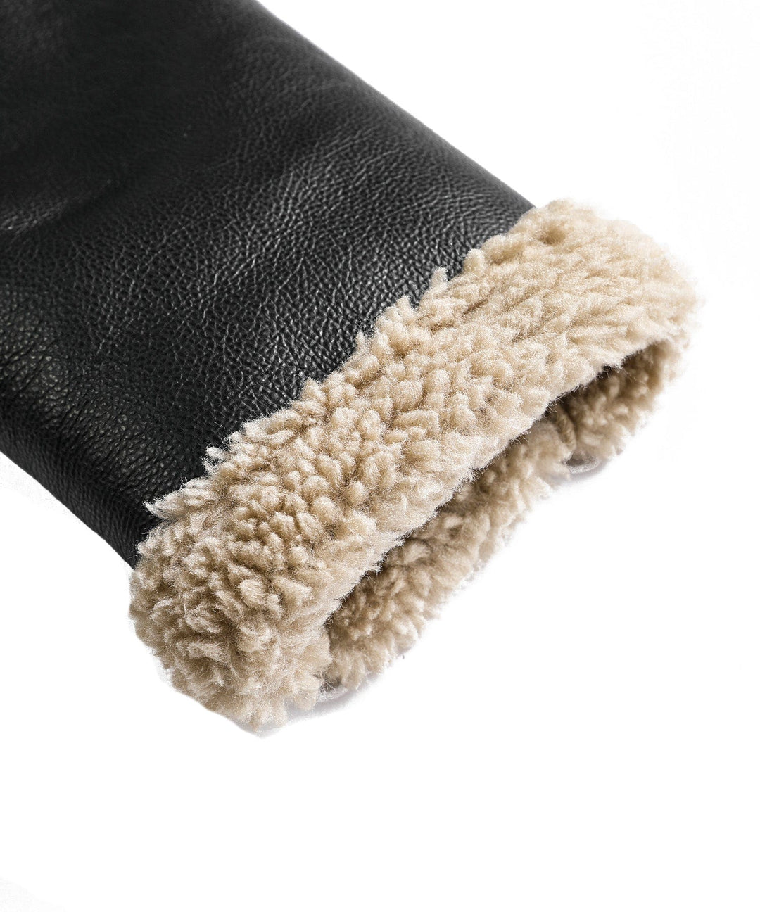 Winter-ready black aviator jacket, unisex, featuring rich faux shearling for ultimate comfort and style.