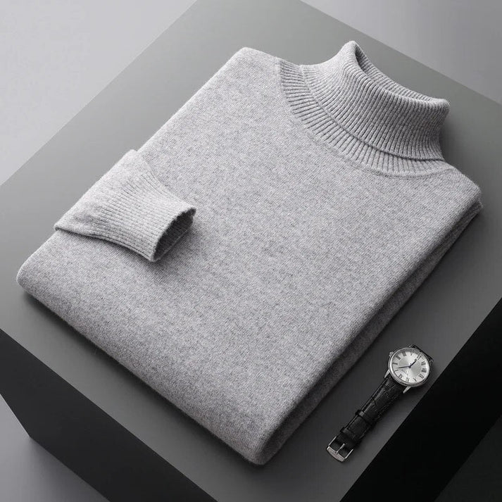 Slim fit men's turtleneck sweater, a versatile piece for sophisticated winter fashion & layering.