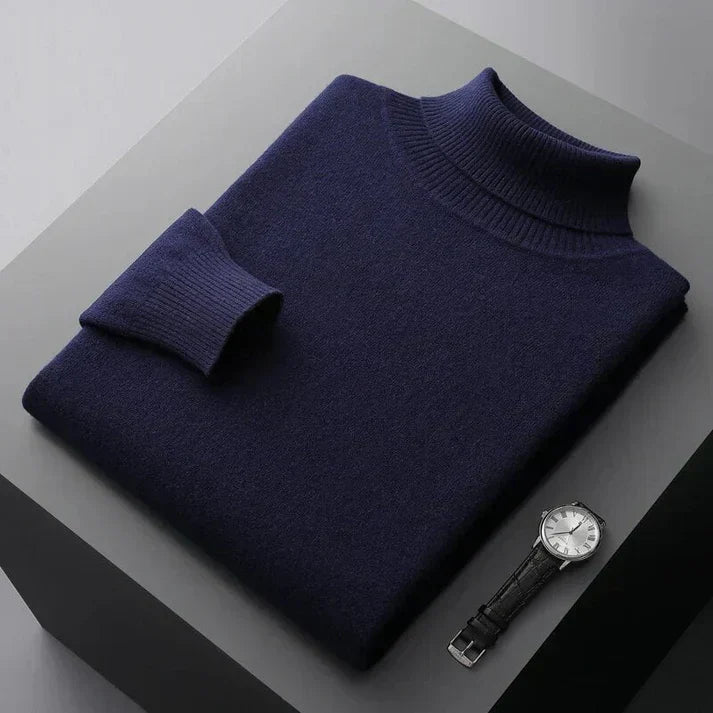 Comfortable men's knit turtleneck, a timeless piece for elevated men's fashion & smart layering.