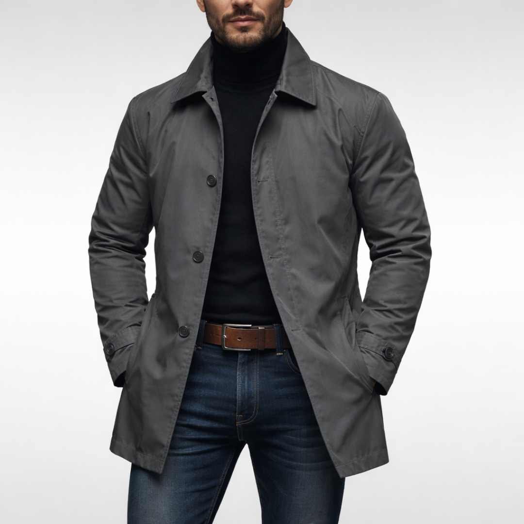 Winter Men's Car Coat: Warm & comfortable men's outerwear, a classic hip-length design suitable for cold autumn & winter days.