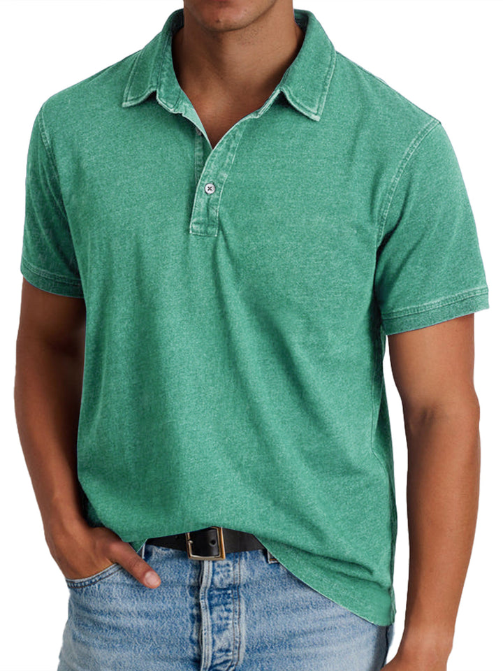 Versatile men's classic relaxed fit short sleeve polo shirt, ideal for casual summer style and everyday fashion.