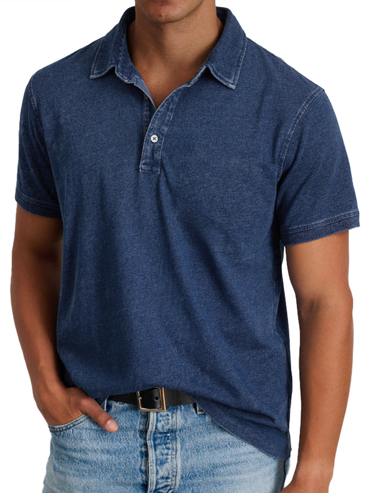 Stylish men's classic relaxed fit polo shirt. Short sleeve design, button placket. Great for smart casual men's fashion.