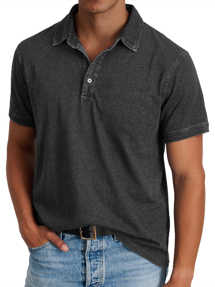 Essential men's classic relaxed fit short sleeve polo shirt, a versatile top for casual and everyday men's wear.