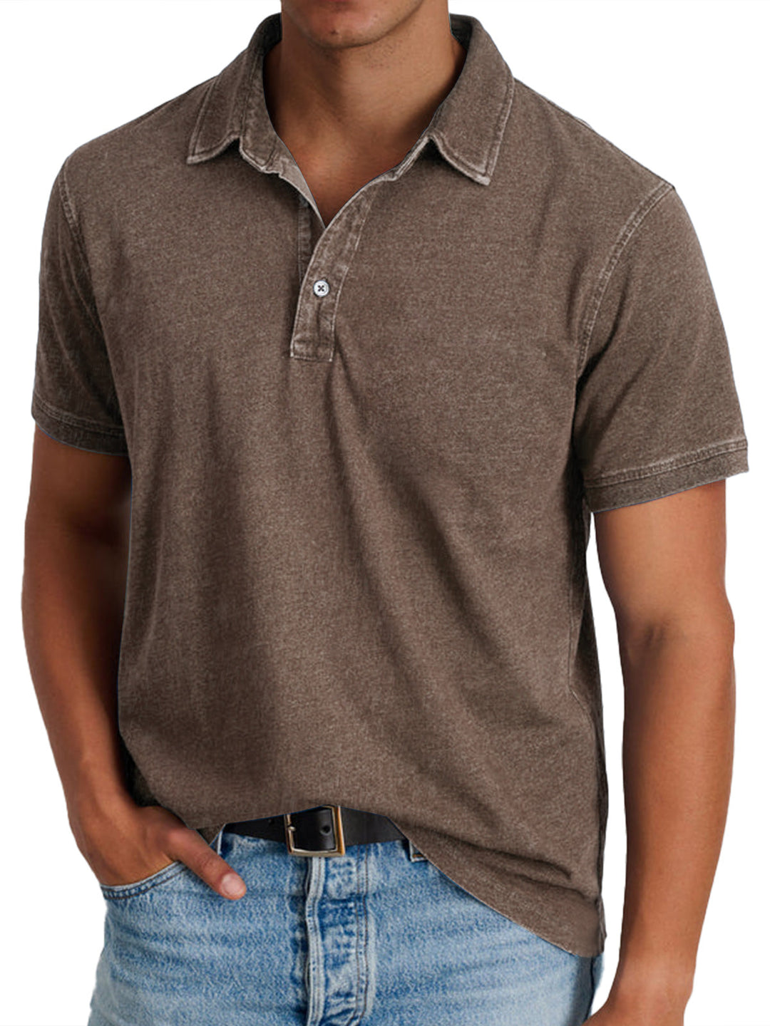 Classic men's relaxed fit polo, short sleeve top. Perfect for versatile everyday wear and casual men's fashion.
