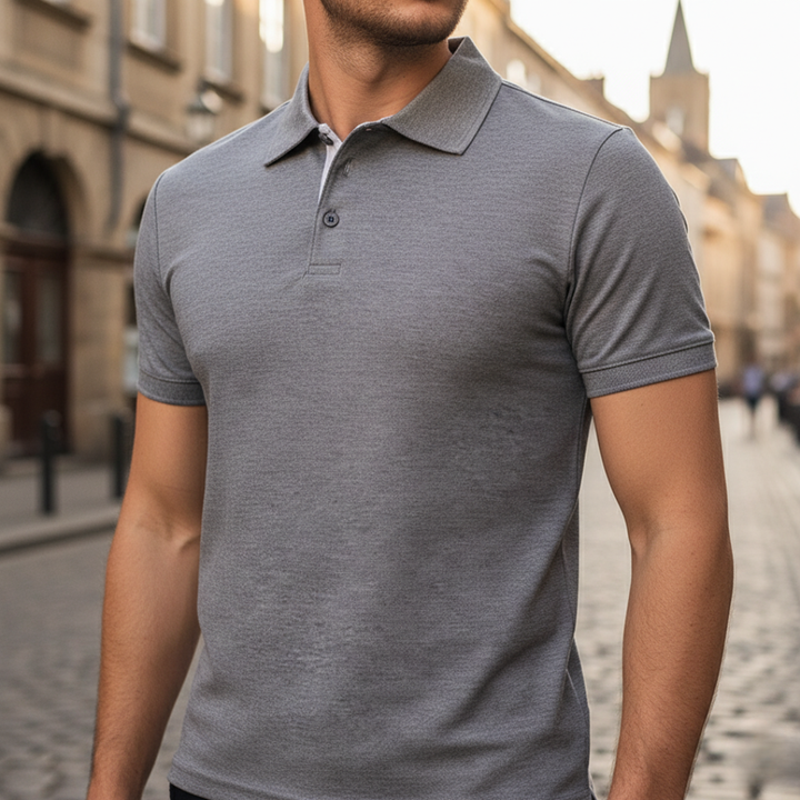 Classic men's short sleeve polo shirt in a comfortable, solid color for everyday casual wear.