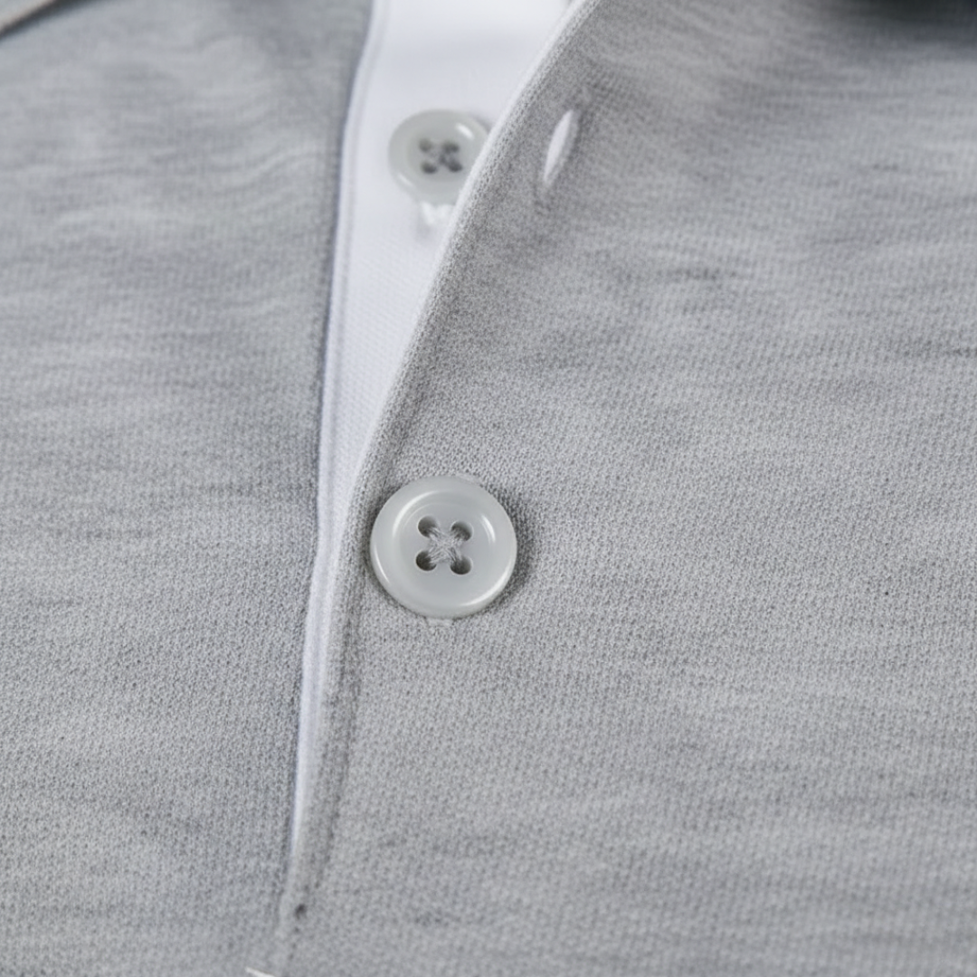 Solid color adult men's polo for everyday comfort and versatile styling.