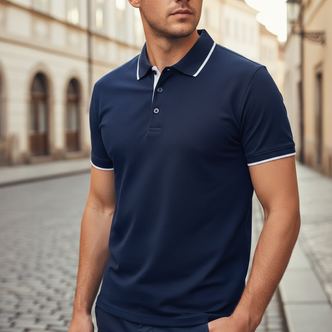 Men's comfortable short sleeve polo shirt, versatile for any casual occasion.