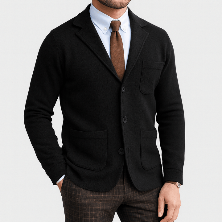 Elegant men's fashion blazer. Tailored single-breasted classic style, great for business and formal occasions.