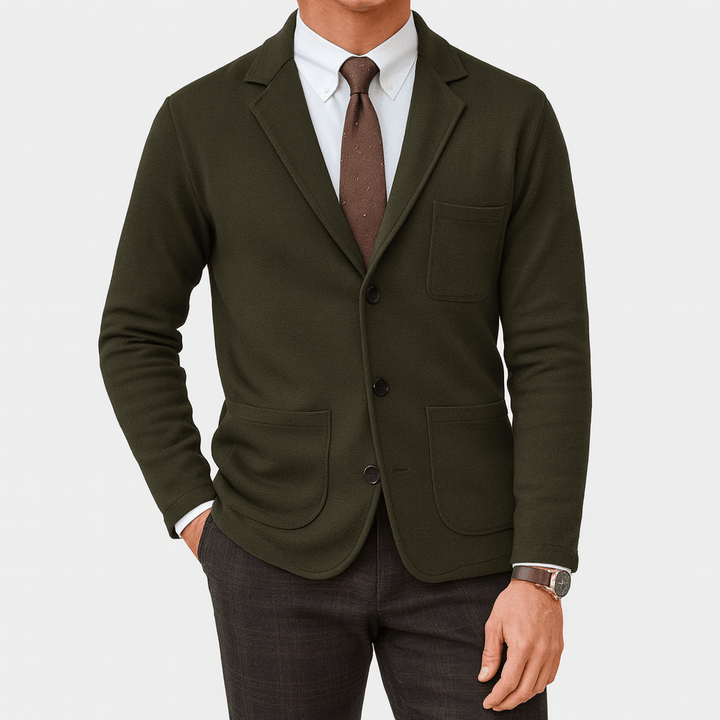 Premium men's tailored blazer. Classic single-breasted jacket, essential for formal, business, & smart casual looks.