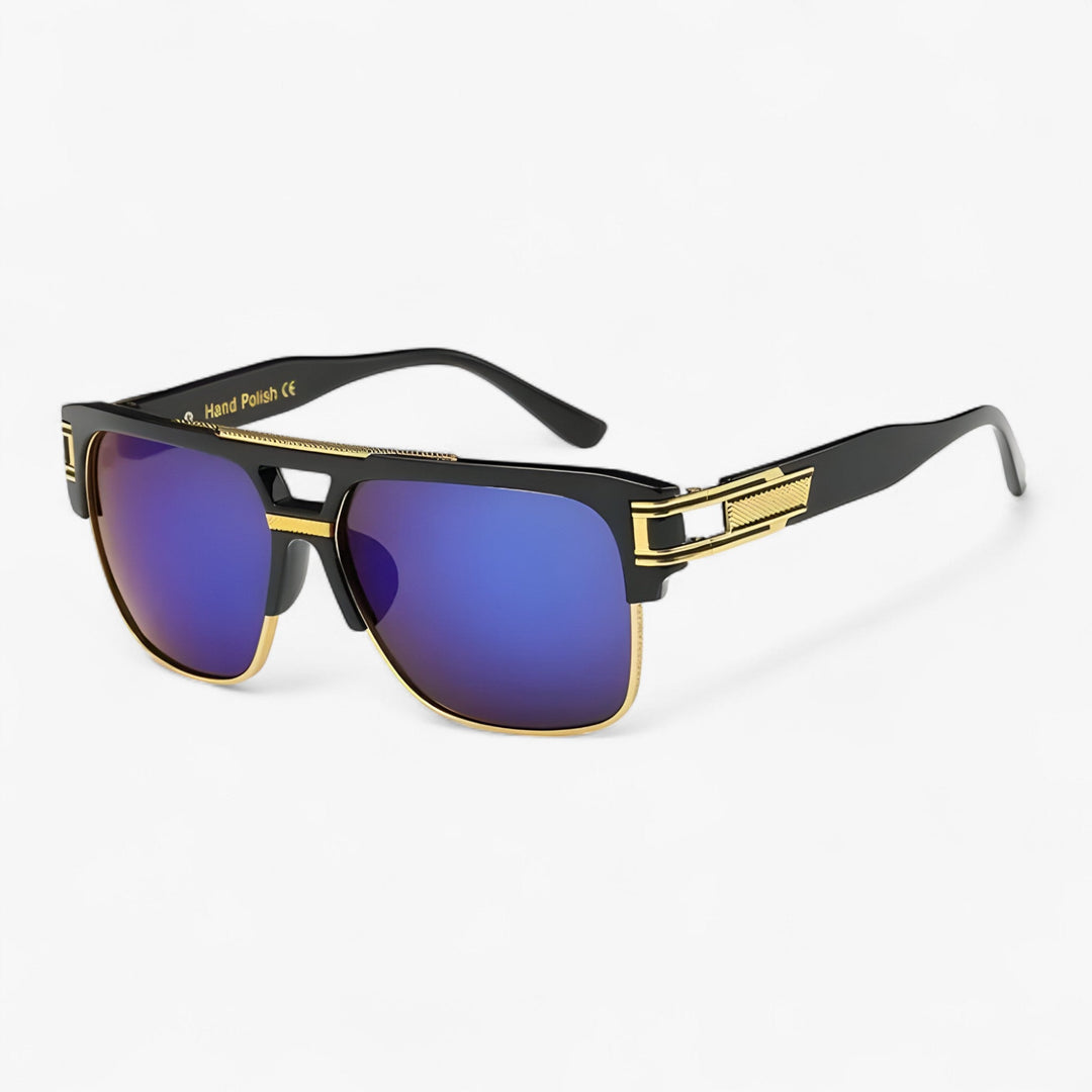 Classic unisex mirrored sunglasses with a stylish square frame, offering UV400 protection for summer.