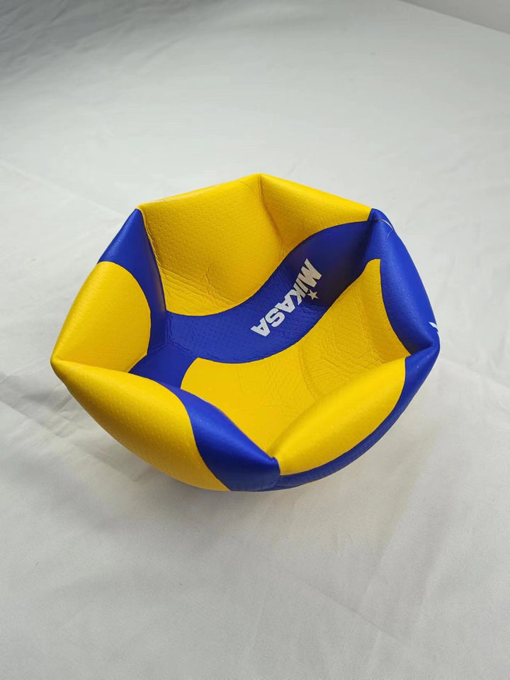 Classic volleyball for men and women, durable PU leather, white and blue finish, ideal for both indoor and outdoor play.