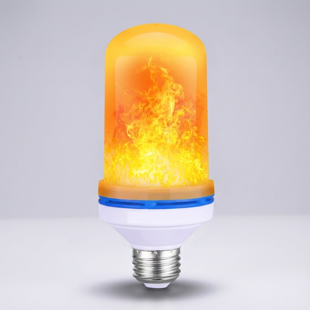 Energy-saving Emberelle LED bulb providing a realistic flickering flame effect for decorative ambient light.