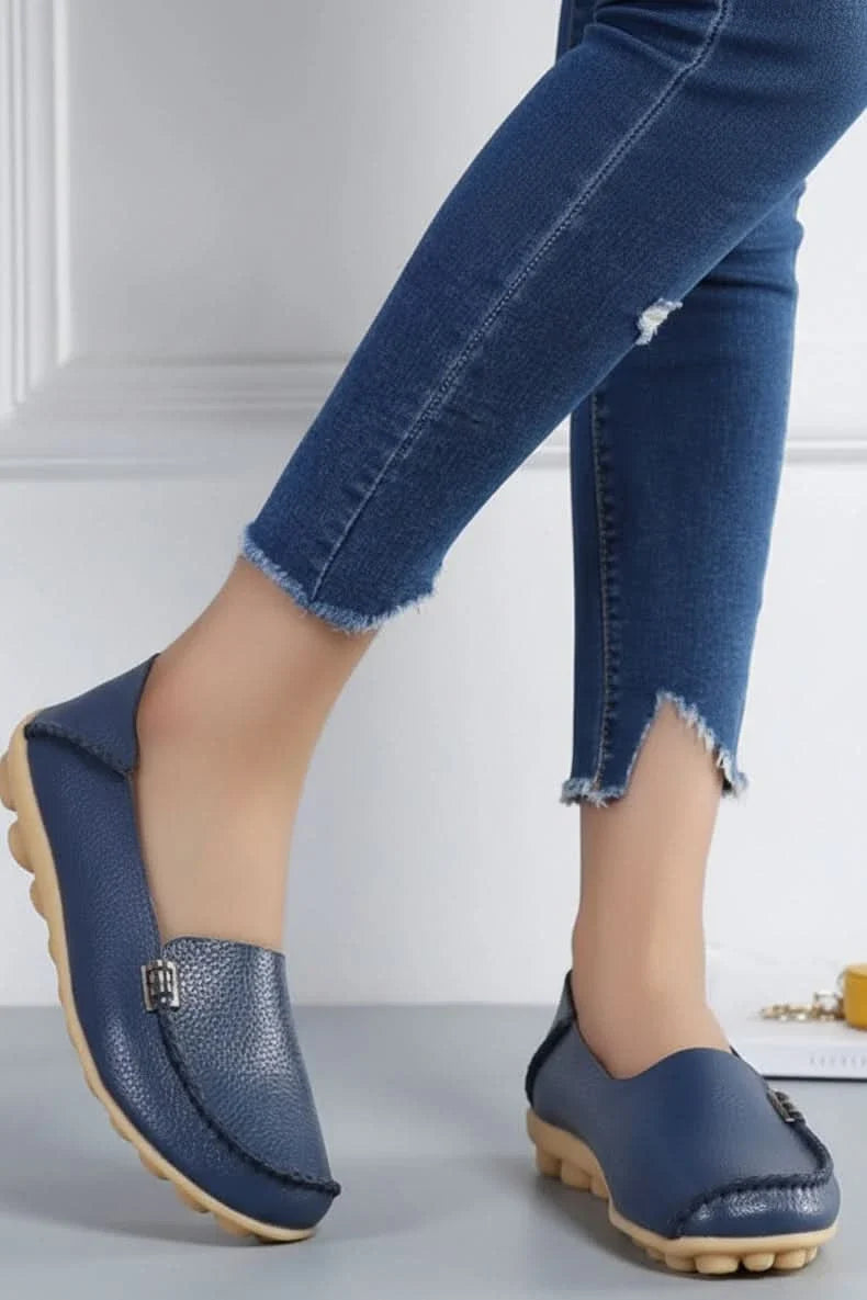 Women's comfort flats with cushioned insoles, ideal for office wear & all-day support.