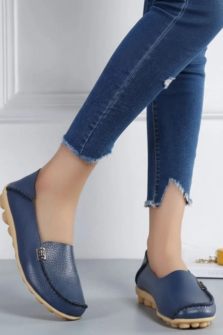 Women's comfort flats with cushioned insoles, ideal for office wear & all-day support.