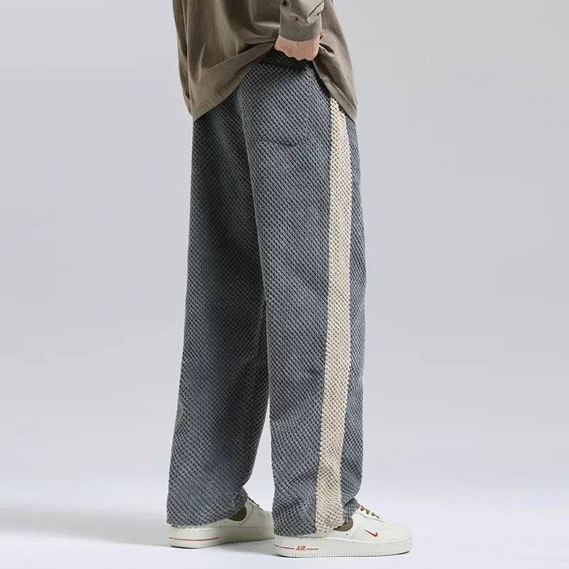 Close-up of the plush corduroy fabric texture on Cloudwear Men's loungewear sweatpants