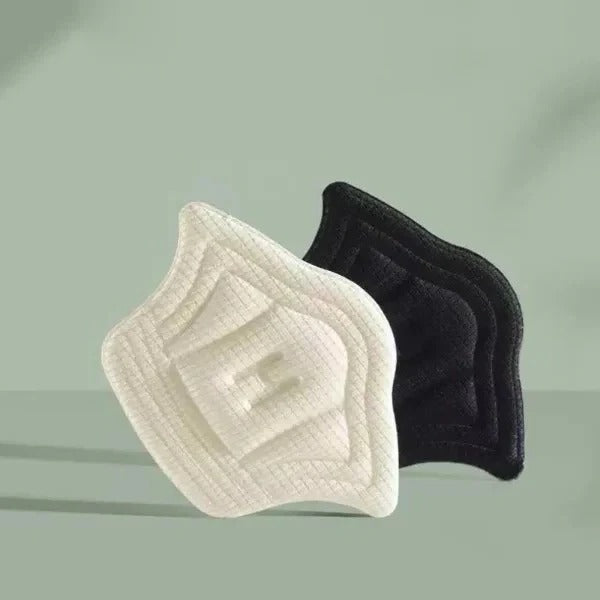 Adhesive heel cushions for shoes, reduce rubbing, prevent blisters & enhance foot comfort and shoe fit.