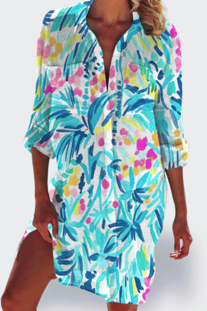 Flattering relaxed midi dress for women, blending comfort & style for versatile everyday wear in spring/summer.