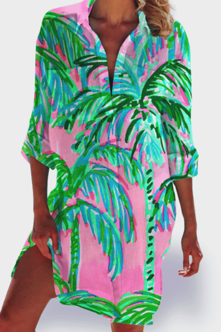 Flattering relaxed midi dress for women, ideal for casual everyday wear in spring or summer fashion.