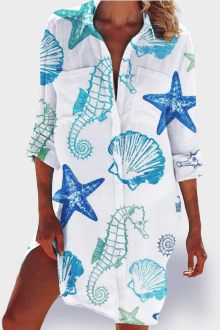 Elegant yet relaxed midi dress for women, designed for comfortable everyday style and flattering spring fashion.