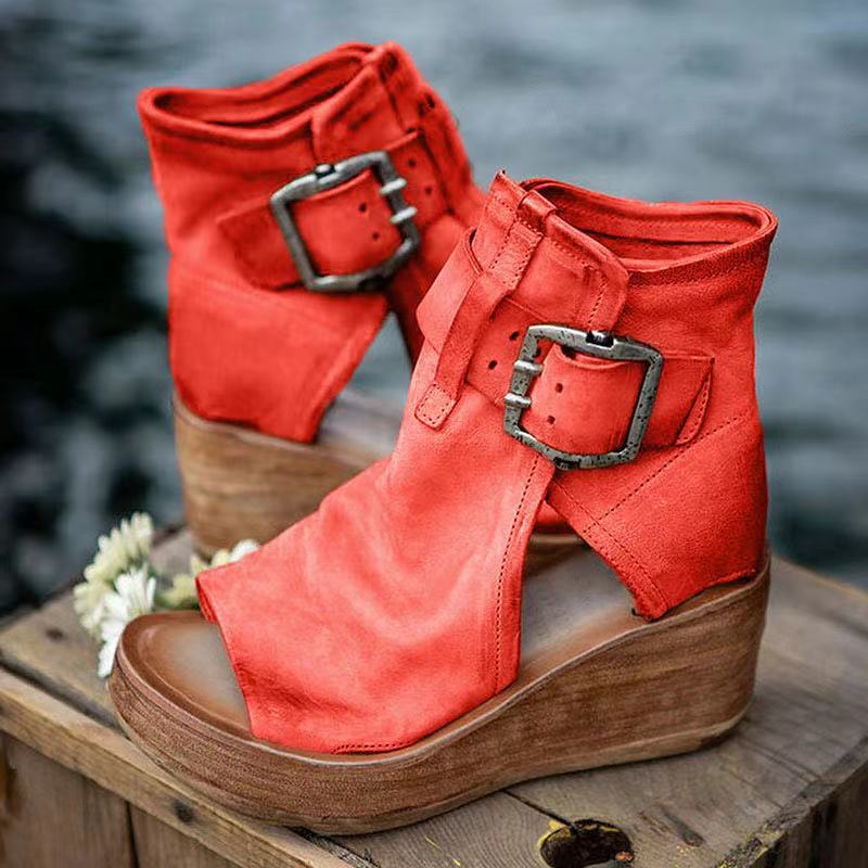 Stylish women's wedge sandals offering orthopedic support, comfortable boho style for everyday summer fashion.