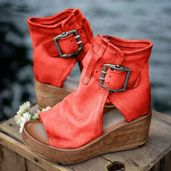 Stylish women's wedge sandals offering orthopedic support, comfortable boho style for everyday summer fashion.
