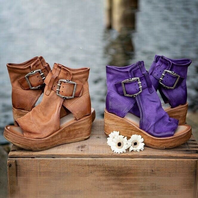 Women's comfortable wedge sandals with orthopedic support, perfect for all-day foot comfort.