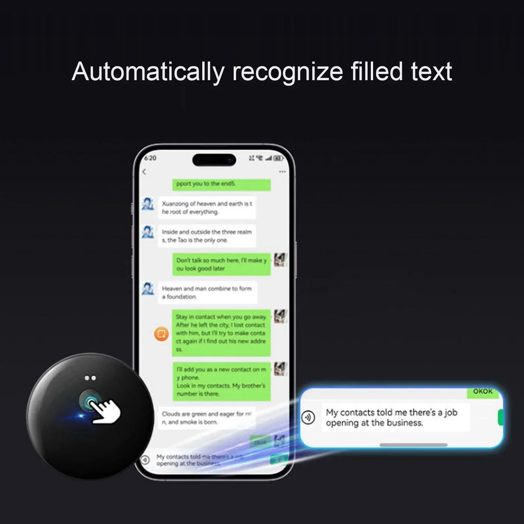 Sleek, compact portable AI translator device with real-time voice recognition, perfect for travel & business.