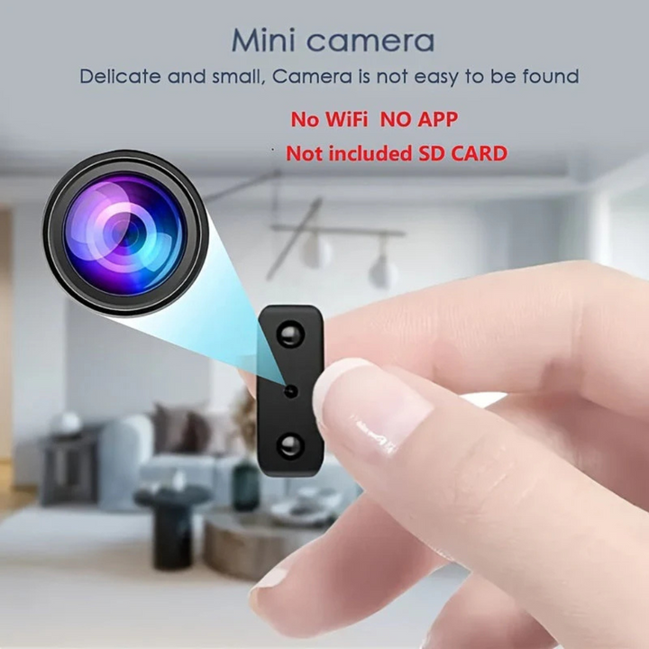 Discreet mini spy camera for hidden surveillance, perfect for office or home security monitoring.