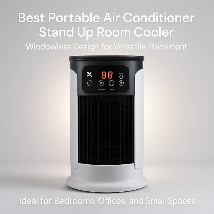 Energy-efficient portable room cooler with quiet operation, great for undisturbed work or sleep.