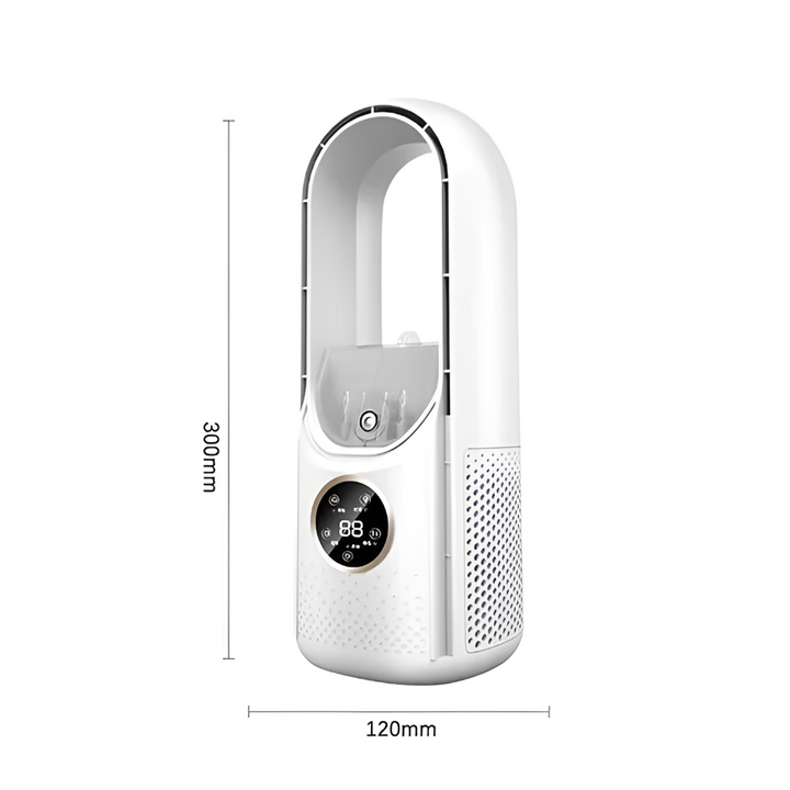 Quiet portable bladeless air circulator fan, a personal cooler ideal for desk, home, or office comfort.