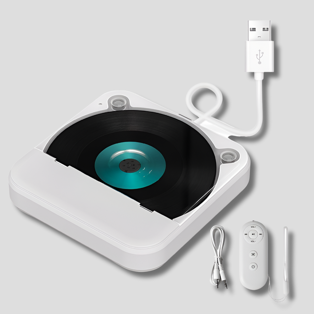 Compact portable car CD player with USB & AUX input for high-quality, lossless audio on the go. Auto accessory.