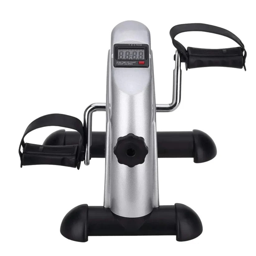 Unisex compact under-desk pedal exerciser for improved fitness and circulation at home or office.