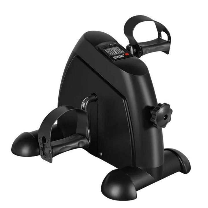 Versatile under-desk pedaler: compact mini exercise bike for leg and arm workouts. Features adjustable resistance.