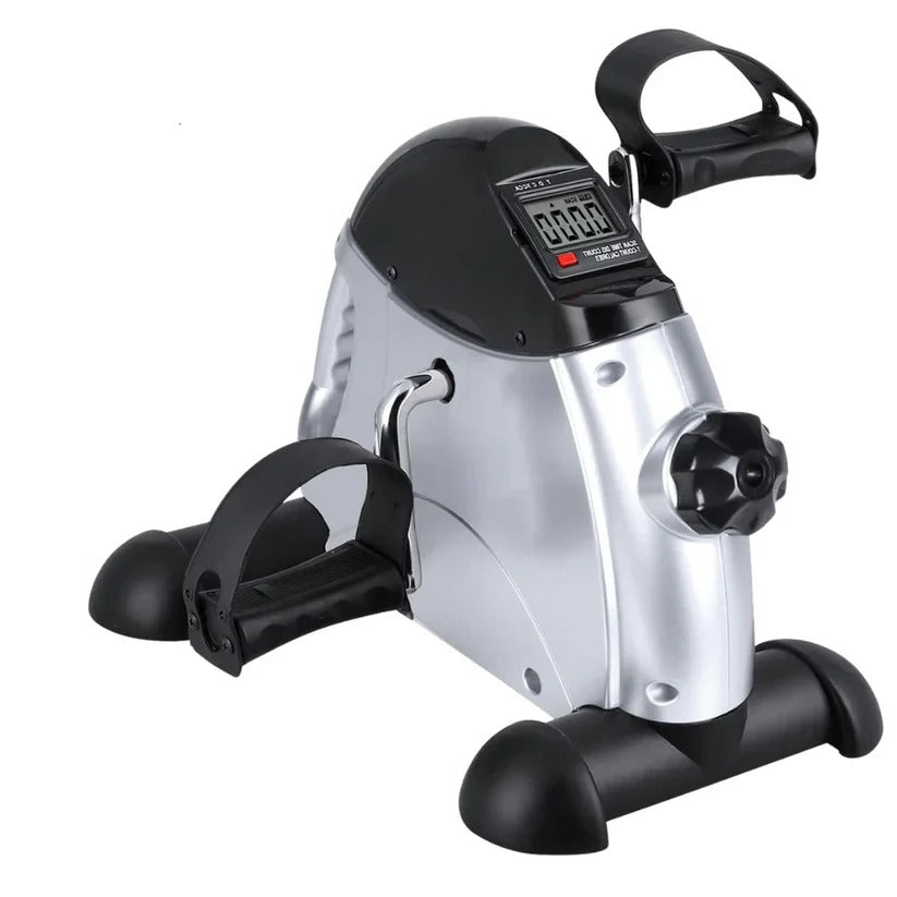 Lightweight, portable under-desk exerciser. Quiet pedal mini bike with adjustable resistance for any setting.