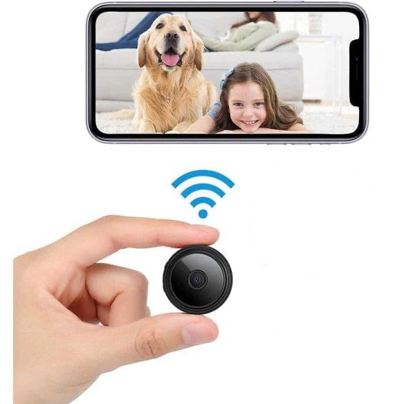 Compact wireless magnetic security camera, ideal for discreet home surveillance with easy placement.
