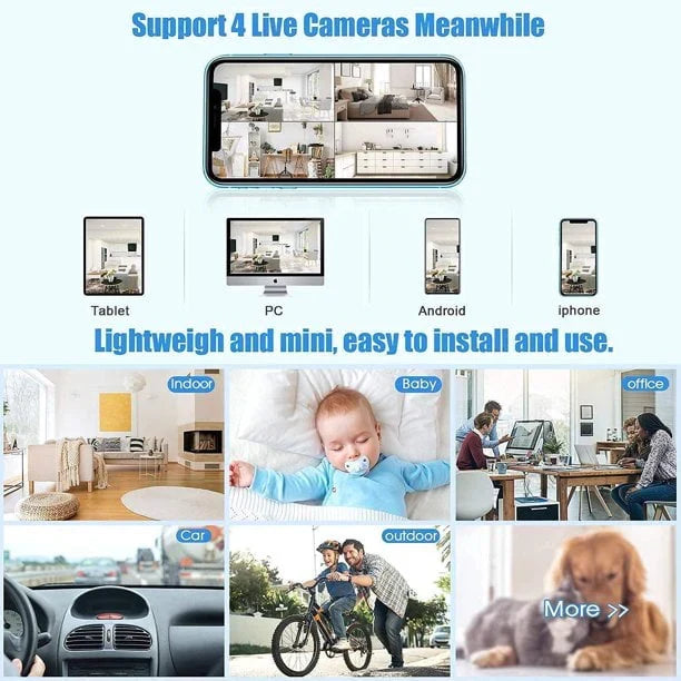 TavvitaImp010 compact wireless HD security camera with magnetic mount for easy, flexible home monitoring.